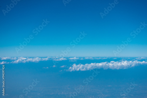 High angle view of the sky and clouds