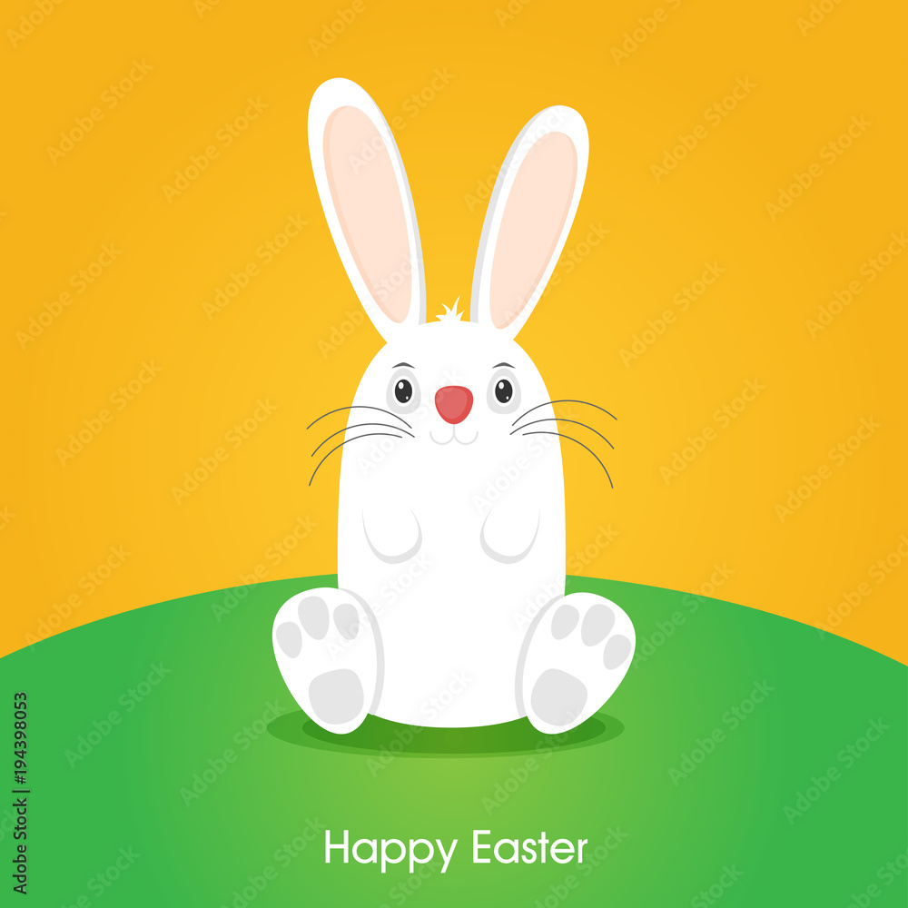 Fototapeta premium Vector illustration Easter bunny in flat style