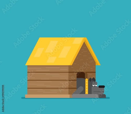 Doghouse flat vector