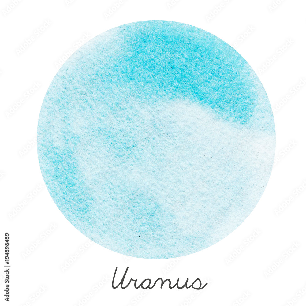 Naklejka premium Watercolor Uranus planet illustration