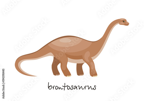 Vászonkép Colorful image of funny dinosaur in cartoon style isolated on a white background