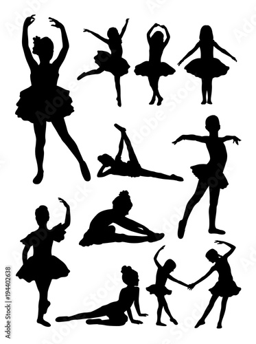 Little ballerina gesture silhouette. Good use for symbol, logo, web icon, mascot, sign, or any design you want.