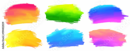 Vibrant spectrum colors vector acrylic paint stains