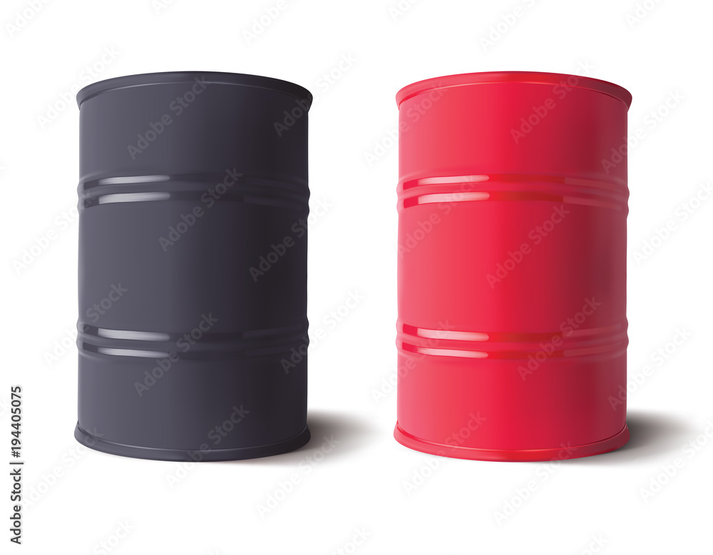 Oil Barrels set. Vector 3d Illustration Oil Barrels set. Vector 3d Illustration