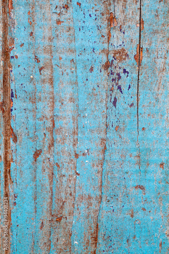 Background texture pattern of weathered wooden plank. Blue wood paint texture for background and decoration element. 