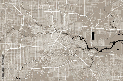 vector map of the city of Houston, U.S. state of Texas, USA