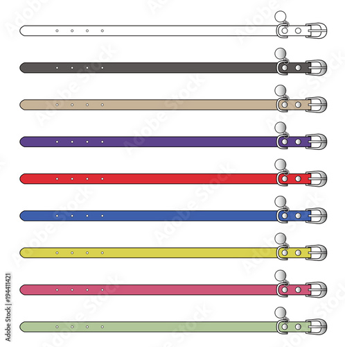 Dog  Collar Belt fashion flat technical drawing template