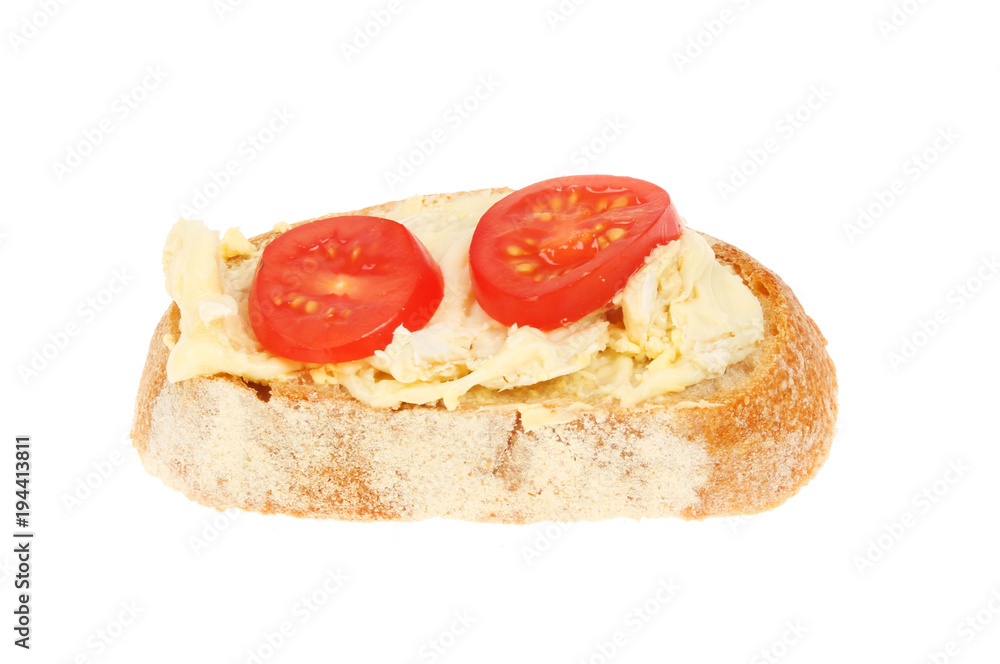 Brie and tomato on bread Brie and tomato on bread