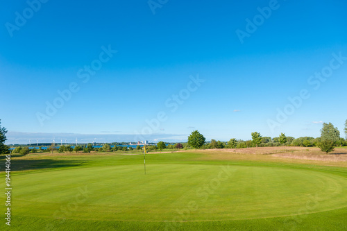 Golfplatz am Wulfener Hals mit Blick nach Burgstaaken, Insel Fehmarn