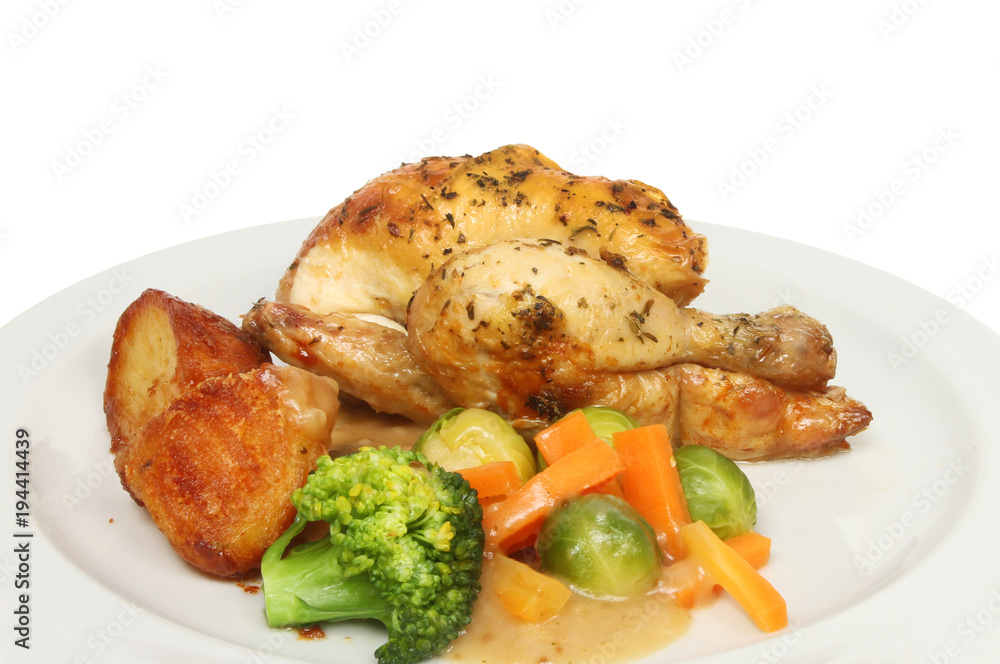 Chicken dinner closeup Chicken dinner closeup