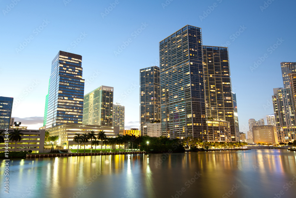 Downtown and Brickell district, Miami, Florida, USA