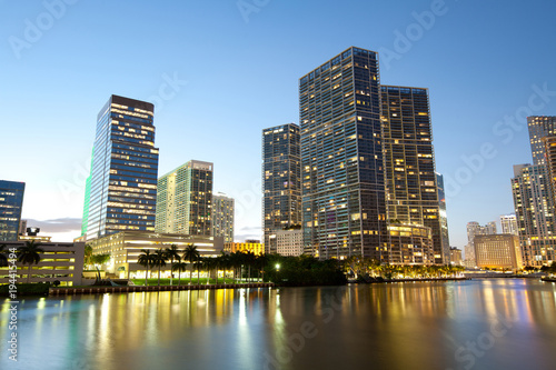 Downtown and Brickell district  Miami  Florida  USA