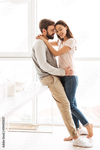 Happy young couple embracing