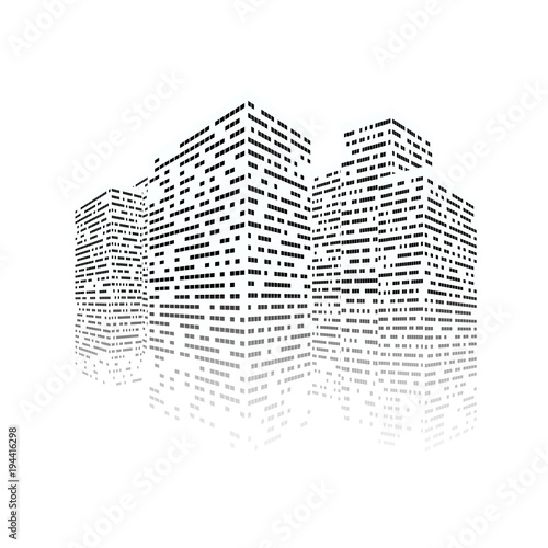 Simple City Illustration On White Background