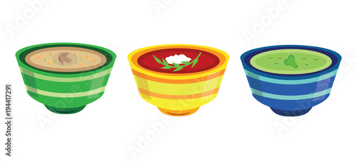 Food cream soup . Vector illustration
