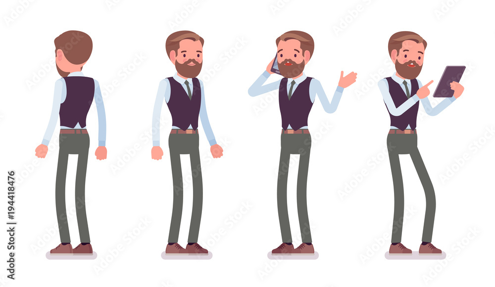 Handsome male office employee standing Handsome male office employee standing