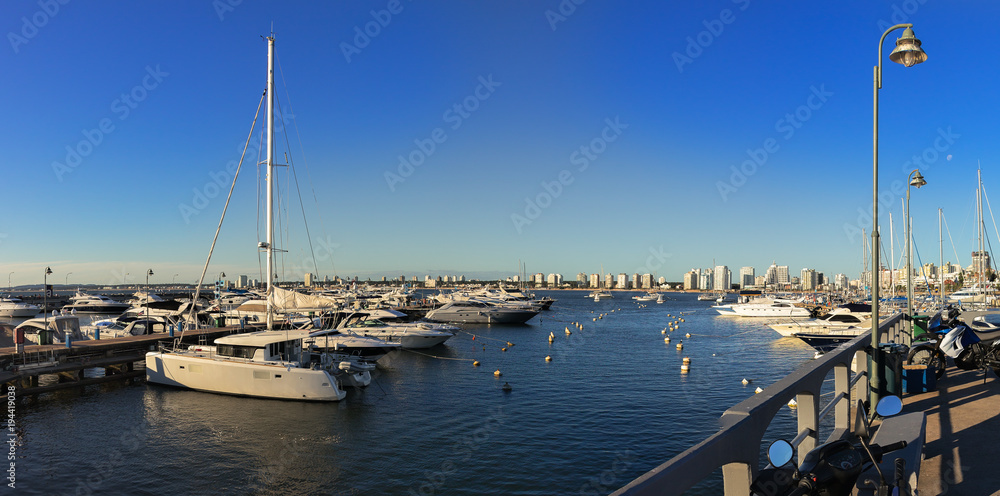 Panorama of The Port of Punta Del Este at summer, Uruguay.