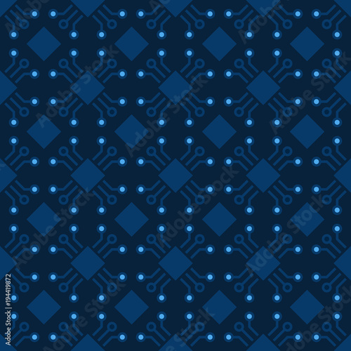 Computer chip pattern. Vector seamless chip background