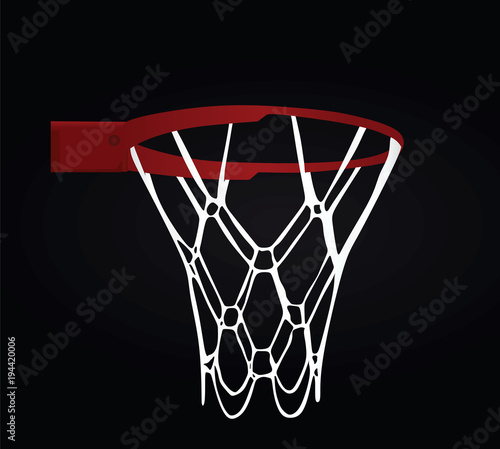 Basketball basket on black background. vector illustration