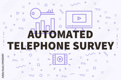 Conceptual business illustration with the words automated telephone survey