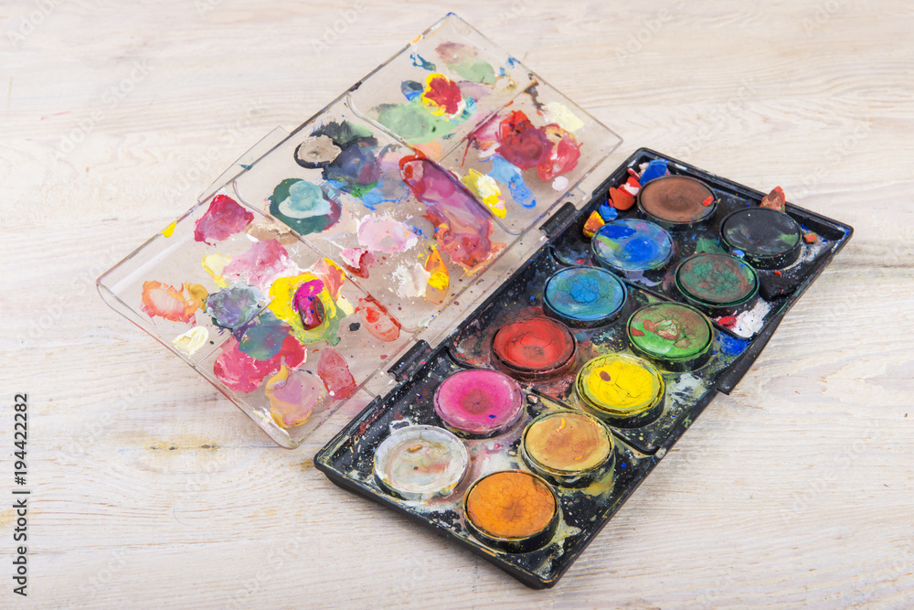 Set of messy watercolor paints Set of messy watercolor paints