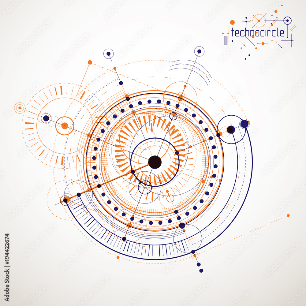 Engineering technology vector wallpaper made with circles and lines. Technical drawing abstract background. Engineering technology vector wallpaper made with circles and lines. Technical drawing abstract background.