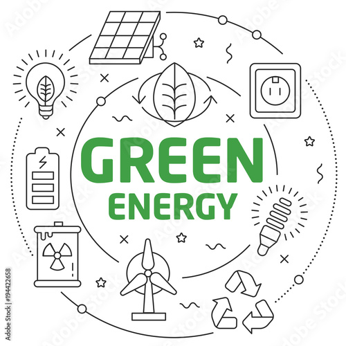 Lines illustration green energy