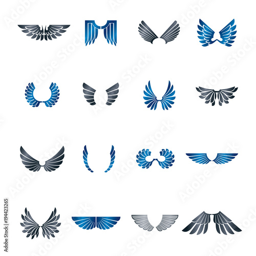 Freedom Wings emblems set. ...