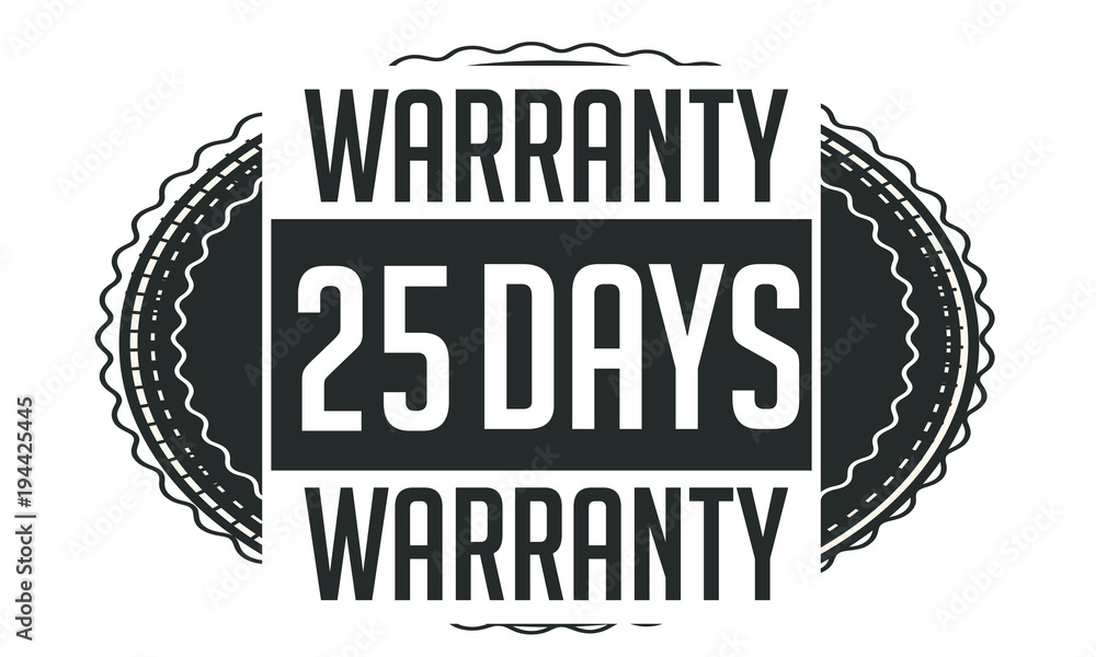 Obraz premium 25 days warranty icon vintage rubber stamp guarantee
