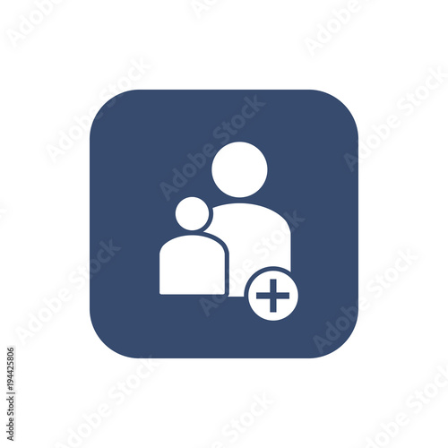 Add new user account flat icon for apps. Vector illustration