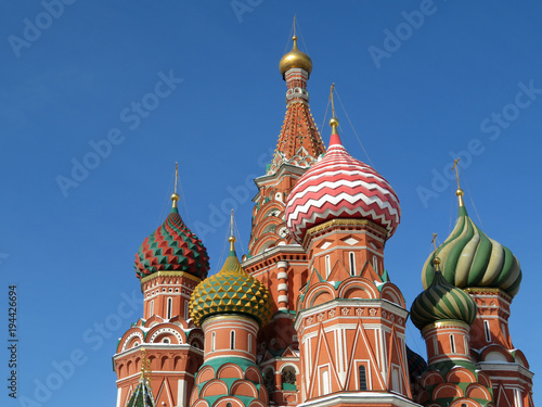 Russian landmark. St. Basil's Cathedral on Red Square in Moscow 