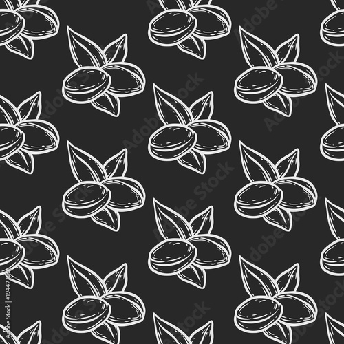 Argan nut oil seamless pattern