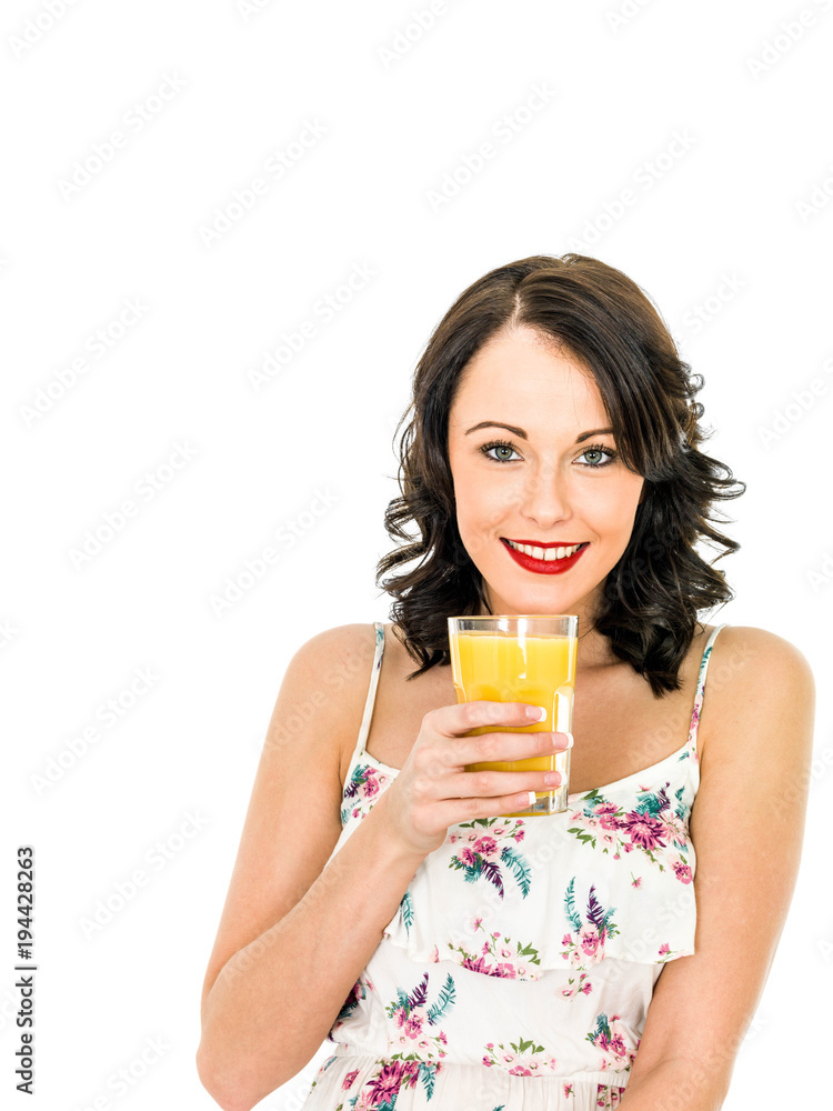 Woman Holding A Glass Of Fresh Healthy Orange Juice Woman Holding A Glass Of Fresh Healthy Orange Juice