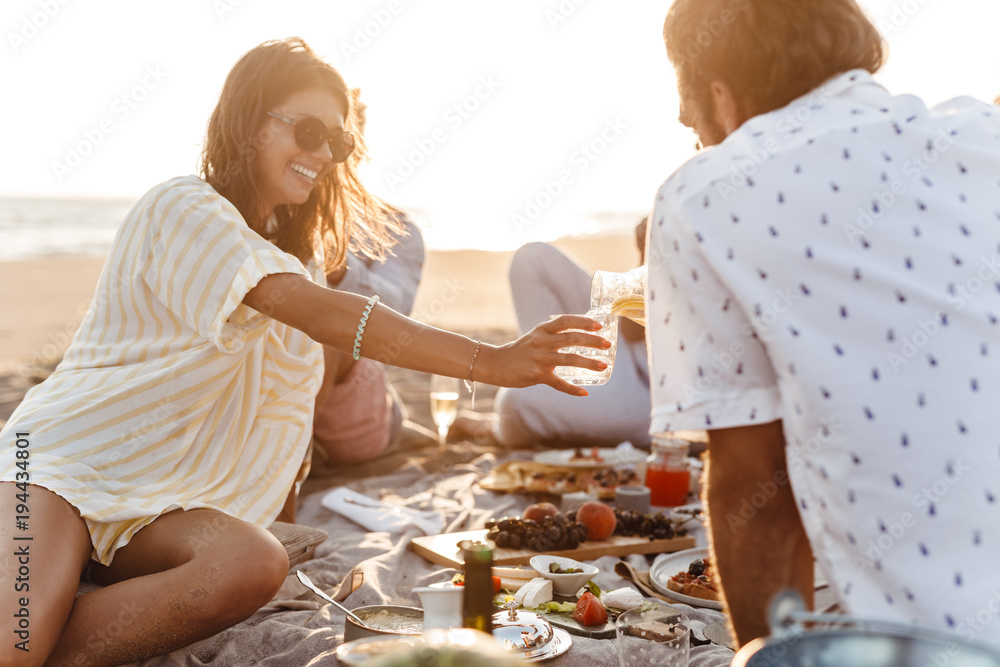 people Drinking on Beach Picnic