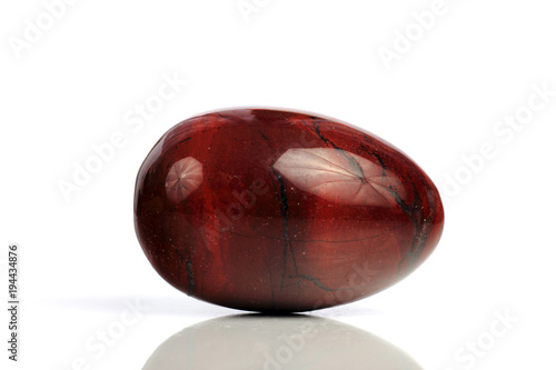 Set Rock stone with names, isolated on a white background with shadow,  beautiful lighting, reflections. Red Jasper.