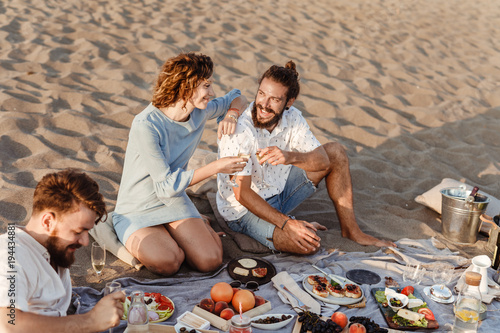 people Drinking on Beach Picnic