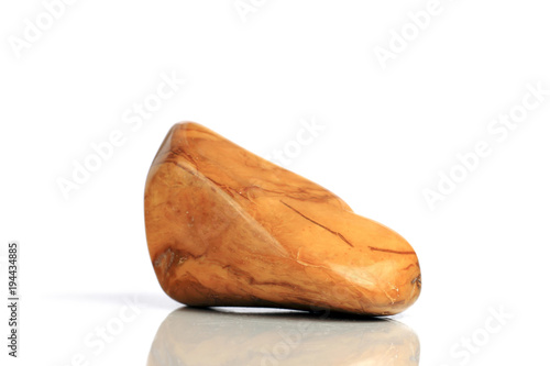 Set Rock stone with names, isolated on a white background with shadow,  beautiful lighting, reflections. Yellow Jasper.