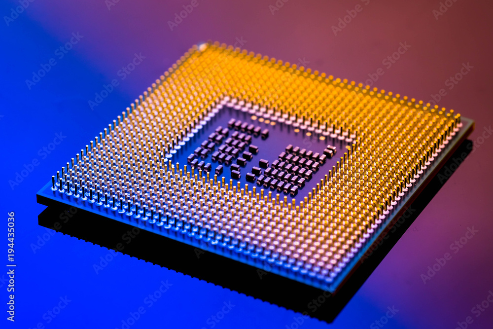 technology cyber electronic concept. cpu ram computer on blue light background technology cyber electronic concept. cpu ram computer on blue light background
