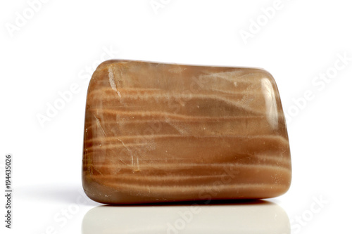 Set Rock stone with names, isolated on a white background with shadow,  beautiful lighting, reflections. Moonstone.