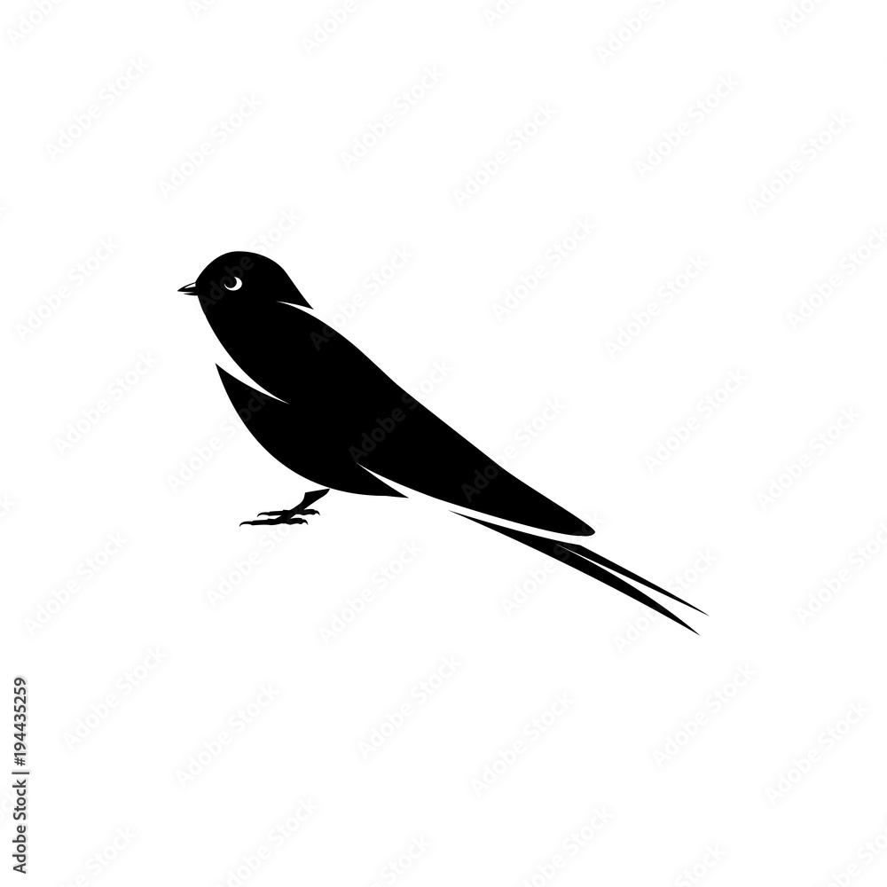 Obraz premium swallow bird vector silhouette