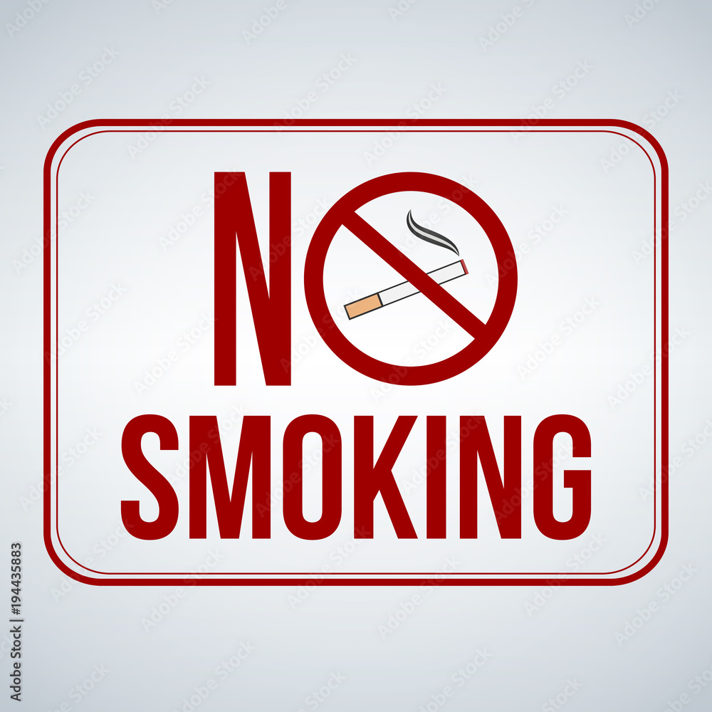 No smoking sign. Vector illustration isolated on white background. No smoking sign. Vector illustration isolated on white background.