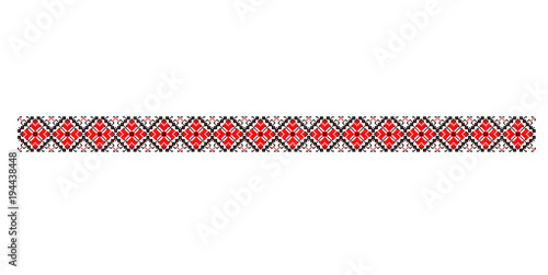 Traditional Romanian folk art knitted embroidery pattern photo