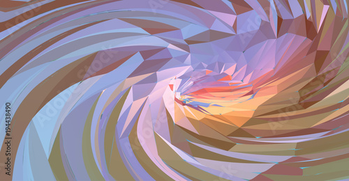 Abstract twirl low poly background