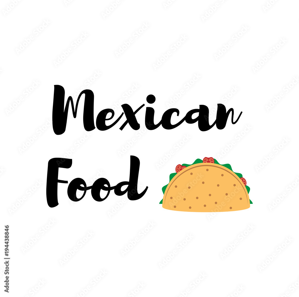 Taco Traditional mexican food . Vector label. Taco Traditional mexican food . Vector label.
