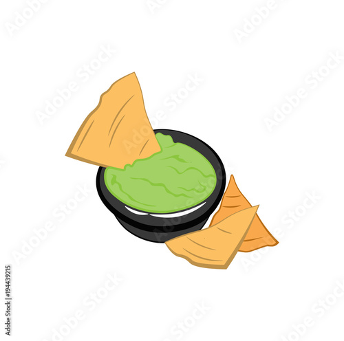 Nachos Tortilla Chips badge. Mexican food. Vector illustration.