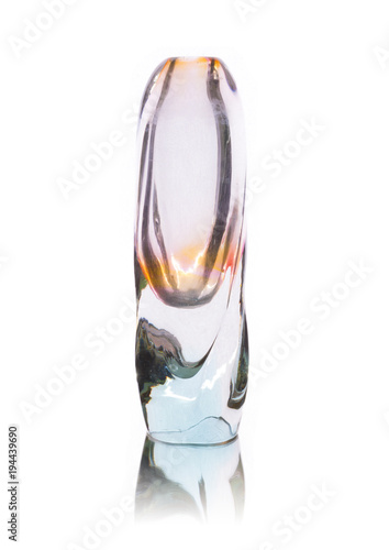 Vintage glass vase isolated on white background