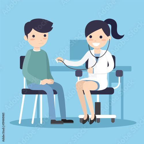 Doctor listening to the chest