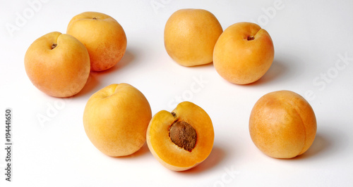 apricos on white background