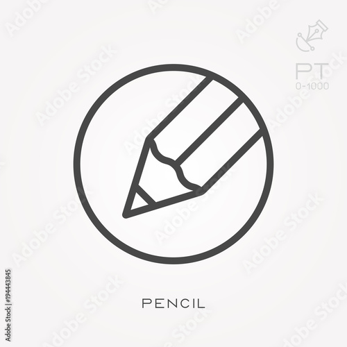 Line icon pencil
