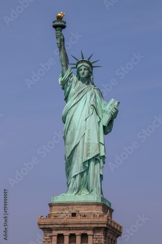 Statue of Liberty in full size on pedestal